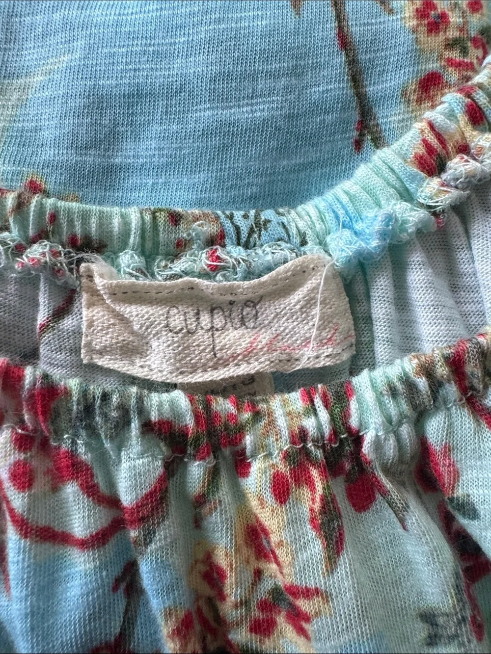 Cupio Floral and Mint Halter Type Top with Ruffle Sz XL - Picture 6 of 6